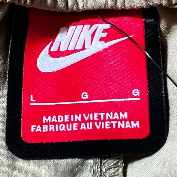 Nike Tech Men's Oversized fit straight leg stacked Pants Beige large HM7158-297